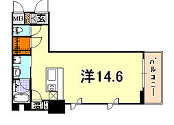 KAISEI神戸北野町 ワンルームの間取図画像