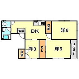 シェークスピア神戸 3DKの間取図画像