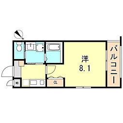 ワコーレヴィータ塚本通EX 1Kの間取図画像