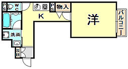 カーサレジオ神戸元町 1Kの間取図画像