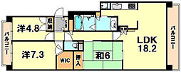 パーク・ハイム神戸熊内町 3LDKの間取図画像