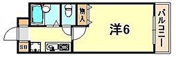 AuroraCourt兵庫駅前 1Kの間取図画像