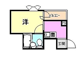 ライオンズマンション神戸 ワンルームの間取図画像