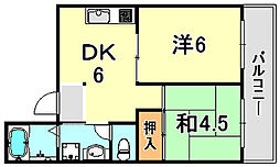 ハイツ菊水 2DKの間取図画像
