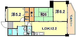 コンセール中道 3LDKの間取図画像