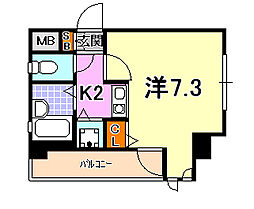 ワコーレ新神戸ステージ 1Kの間取図画像