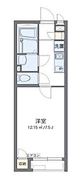 CLEINO楠谷23 1Kの間取図画像