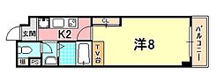 m.ParkWest 1Kの間取図画像