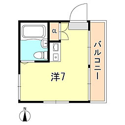 カーサ兵庫 ワンルームの間取図画像
