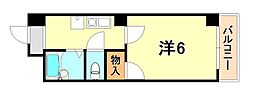 ヒルハイム神戸 1Kの間取図画像