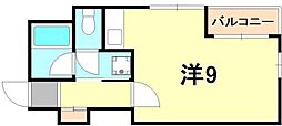 グローバル湊川ハイツ ワンルームの間取図画像
