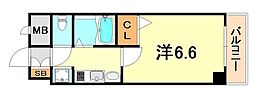 エステムコート三宮EAST2リベルテ 1Kの間取図画像