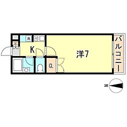 マイルドコート27 1Kの間取図画像