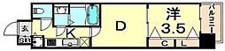LAV神戸三宮 1DKの間取図画像