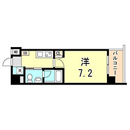 LiAnge兵庫本町 1Kの間取図画像