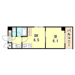 スタッツア神戸 1DKの間取図画像