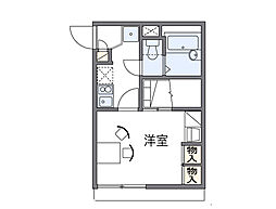 レオパレスM.Tree3 1Kの間取図画像