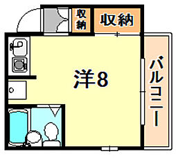 エル楠 ワンルームの間取図画像