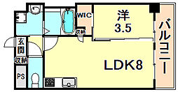 KMS新生水木通 1LDKの間取図画像