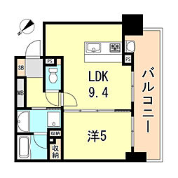 アスタピア新長田エスタプレシオス 1LDKの間取図画像