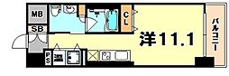 レジディア神戸磯上 ワンルームの間取図画像