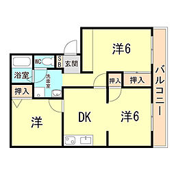 フレグランス南落合1 3DKの間取図画像