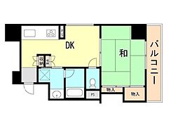ライオンズプラザ神戸 1DKの間取図画像