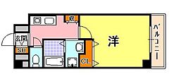 マリンシティ三宮 1Kの間取図画像