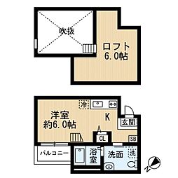 Ange神戸 ワンルームの間取図画像