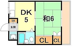 ハイム神田 1DKの間取図画像