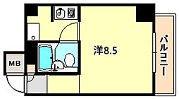 ライオンズマンション神戸西元町 1Kの間取図画像