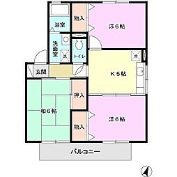 シャルマンコート 3Kの間取図画像