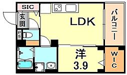 メゾンブランシェ 1LDKの間取図画像
