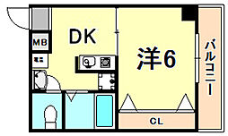 レーベンハイム 1DKの間取図画像