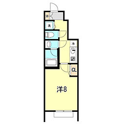ラフィーネ神戸NorthWing 1Kの間取図画像