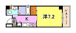 シティフラット三宮東 1Kの間取図画像