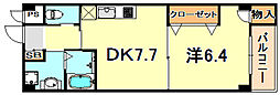 夢野アパートメント 1DKの間取図画像