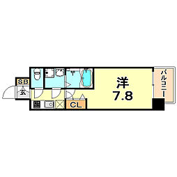 エスリード神戸三宮ノースゲート 1Kの間取図画像