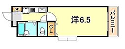 AuroraCourt兵庫駅前 1Kの間取図画像
