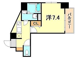 パシフィックレジデンス神戸八幡通 1Kの間取図画像