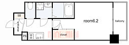 アドバンス神戸マーレ 1Kの間取図画像