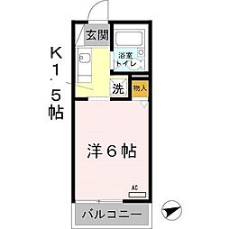 メゾン・ドアヴニール名谷 1Kの間取図画像
