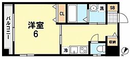 KHKコート板宿 1Kの間取図画像