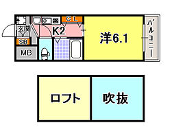 エステムコート三宮EASTポルトマーレ 1Kの間取図画像