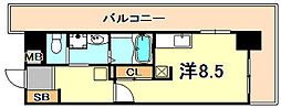 WillDo浜崎通 ワンルームの間取図画像
