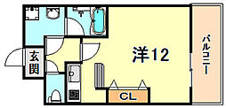 テルマ下祇園 1Kの間取図画像