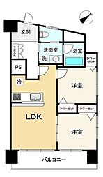 武蔵野サマリヤマンション 2LDKの間取り