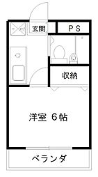 Santopia高坂 1Kの間取図画像
