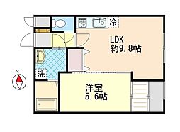ニアステーション信濃町 1LDKの間取図画像