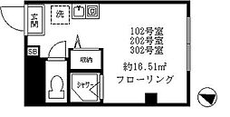 プレシャス方南町 2階ワンルームの間取り